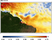 Animation of Maps of absolute dynamic topography (MADT) Brazil on 2012-2013