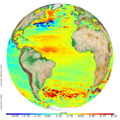 Sea level trend (mm/year) in the Atlantic Ocean for January 1993 to June 2014