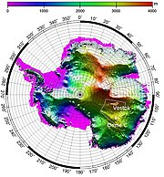 Topographic map around Vostok subglacial lake