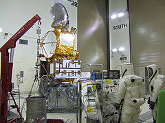 Filling of the Jason-2 tank with hydrazine, in Vandenberg the 19th of May.