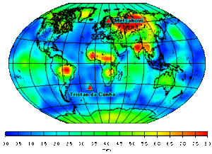 Amplitude of vertical crustal motions