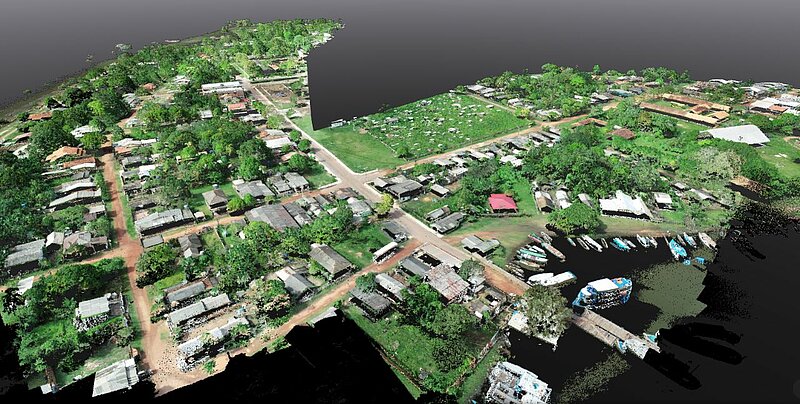 AUV Lidar Digital Elevation Model (DEM) of Curai village  (Credit SGB/CPRM-IRD).