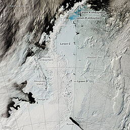 Plateformes de Larsen (Crédit Nasa)