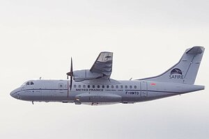 Avion de recherche F-HTMO (Météo-France, CNRS, CNES) Vols depuis l'aéroport de Quimper (Bretagne, France) : 15 février, 4 mars (Crédits Météo France)