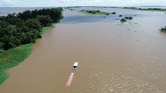 Photographie des relevés Calnageo par drone (Crédit SGB/CPRM-IRD).