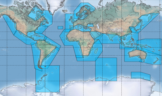 World map of X-TRACK regional polygons v2.1