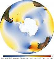 tidal amplitude animation / Antarctic on Feb 10 & 11, 2013