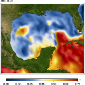 Animation of Maps of absolute dynamic topography (MADT) Loop current on 2012-2013