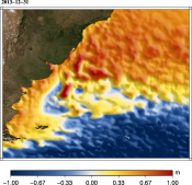 Animation of Maps of absolute dynamic topography (MADT) Malvinas on 2012-2013