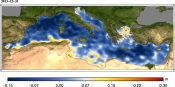 Animation of Maps of absolute dynamic topography (MADT) Mediteranean Sea on 2012-2013