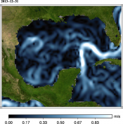 Animations of Maps of absolute geostrophic current  (MADT) Loop Current 2012-2013