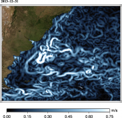 Animations of Maps of absolute geostrophic current  (MADT) Malvinas 2012-2013