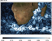 Animations of geostrophic velocities from sea level anomalies  (MSLA) Agulhas current 2012-2013