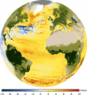 Map of sea level trend over the 1993-2012 period