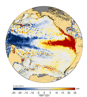El Niño 1997-1998 (animation on a globe)