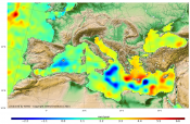 Map of sea level trend for the Jan. 1993 - Jun. 2014 period over the Mediterranean Sea